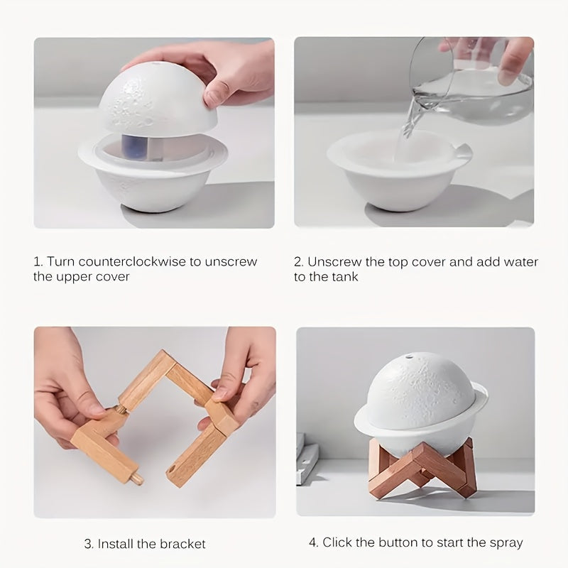 1pc Star-Shaped USB Humidifier with Mist Output, Silent Operation, 3-Level Adjustable Warmth, Aromatherapy, Reduces Stress & Helps Sleep, Decorative Plastic Air Atomizer with Ambient Night Light, Humidifier for Bedroom
